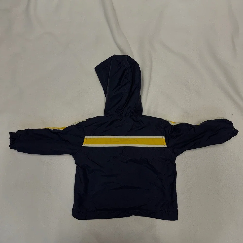 OshKosh B'gosh Baby Boys Reversible Jacket Navy Yellow Stripes 18 Months Vintage